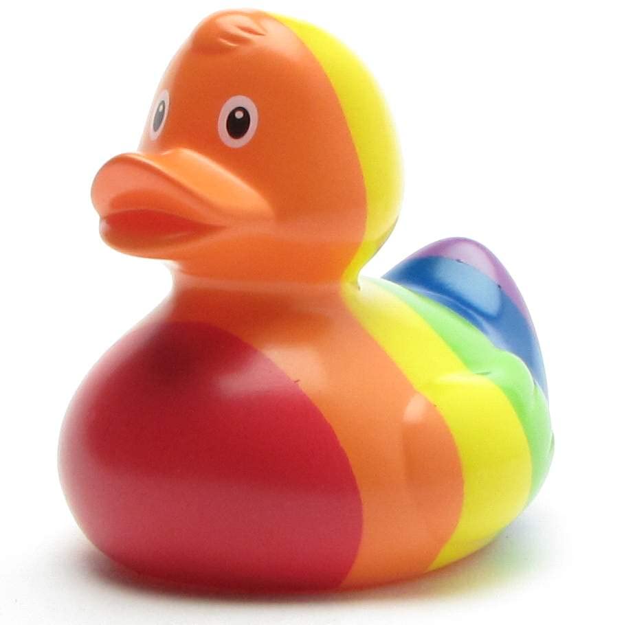 Bath Duck Happy Pride I Squeaky Duckle I L: 9 cm I Includes Bath Duck Keyring in Set