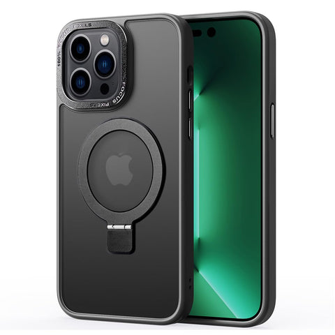 2NSPDRGNI Magnetic Case Compatible with iPhone 13 Pro Max,Translucent Matte Back Non-slip Phone Cover Protective Shockproof with Stand,Black