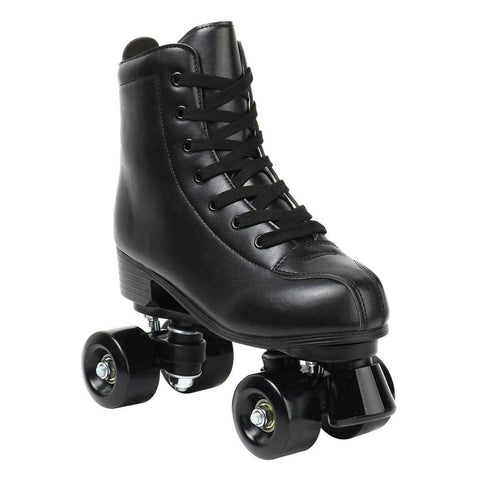 YYW Roller Skates for Women Men, High Top PU Leather Classic Double-Row Roller Skates, Indoor Outdoor Roller Skates for Beginner a Shoes Bag (Black Black Wheel, 38)