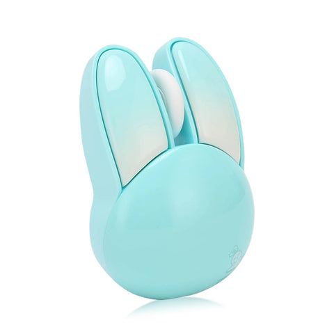 2.4GHz Wireless Mouse, Cute Silent USB Mouse Portable Mobile Optical Mice Cartoon Computer Mouse, 1200DPI Cordless Gaming Mice for Laptop Desktop PC, 33ft Effective Range(Rabbit) (Blue)
