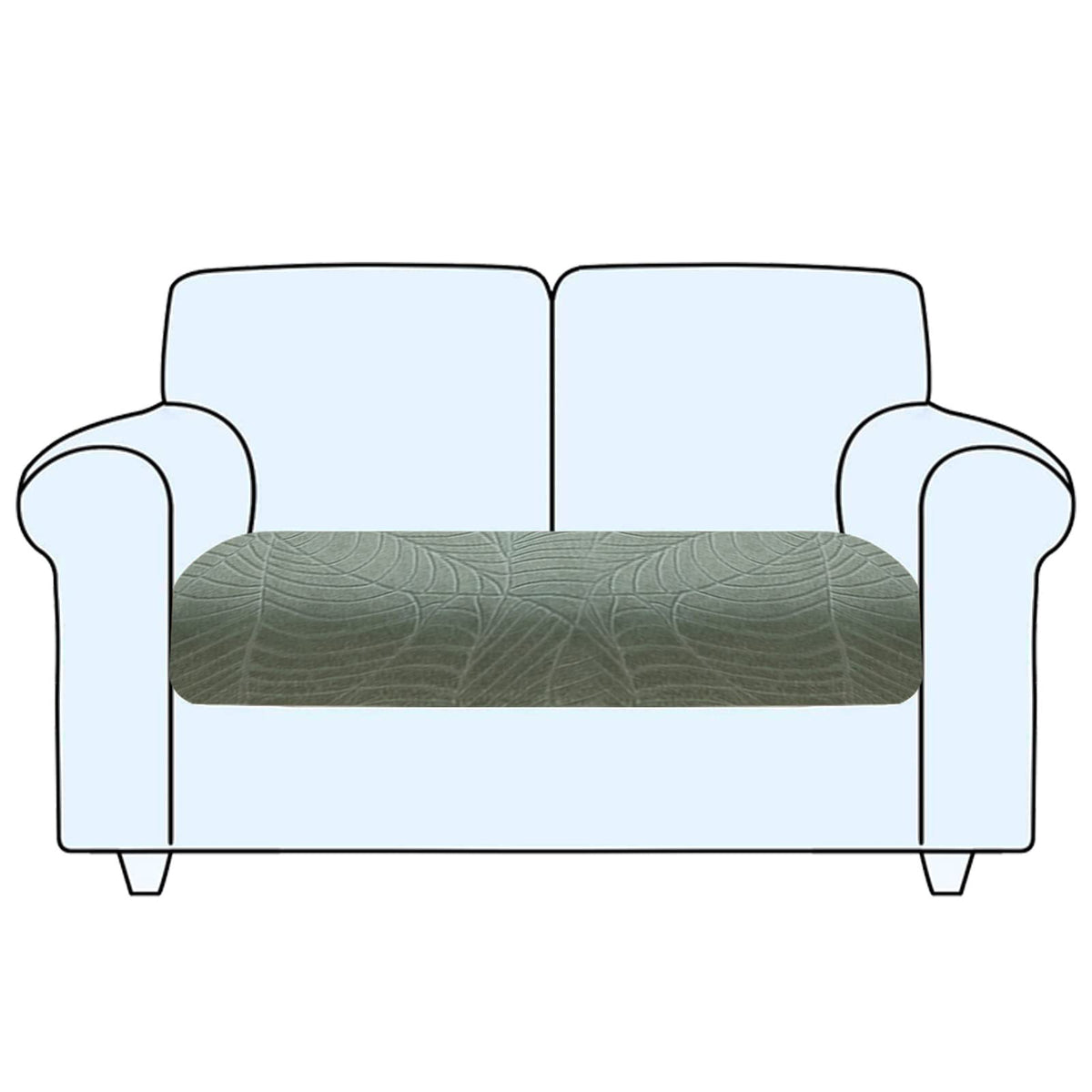 SHUOJIA Sofa Seat Cushion Cover, Stretch Sofa Seat Cover, Cushion Covers Non-slip, Slipcover Cover for Sofa Seat Cushions,Seat Couch Cover for Pets & Kids (Green,Large-2-Seater)