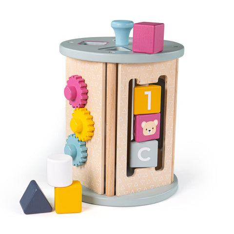 Bigjigs Toys, FSC Certified Rolling Activity Centre, Wooden Toys, Baby Activity Centres, Wooden Shape Sorter, Toddler Toys, Baby Toys, Baby Wooden Toys, Wooden Activity Cube For 18 Months +