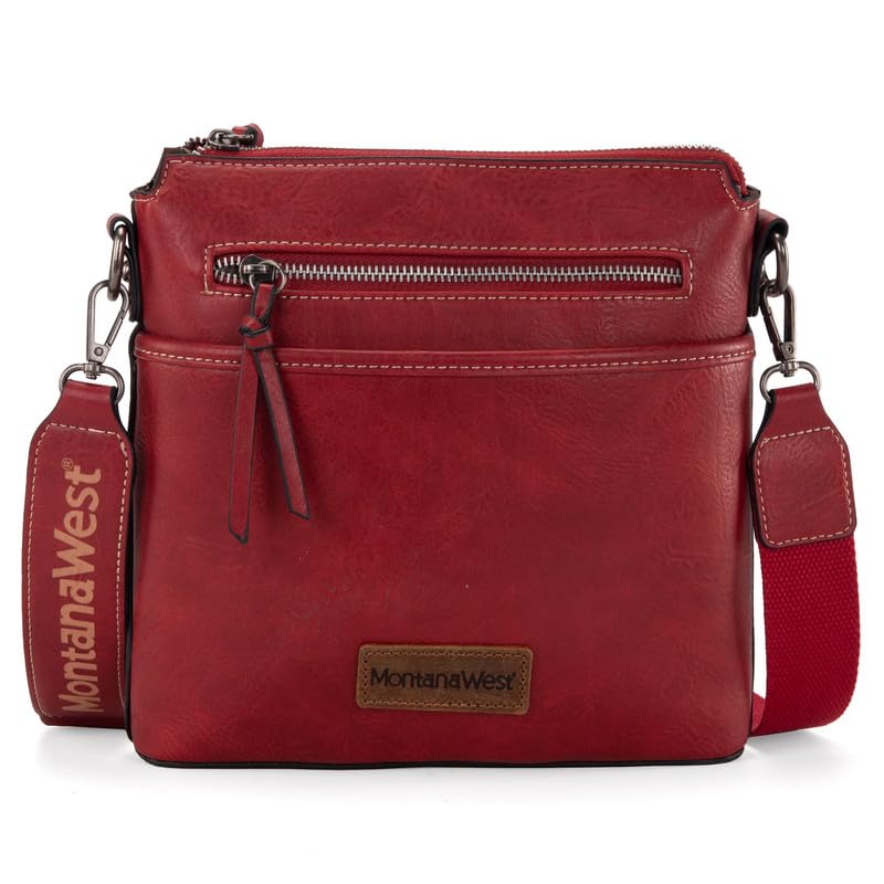 Montana West Crossbody Bag for Women Small Cross Body Bag Purses Lightweight Travel Side Purse Shoulder Purses with Guitar Strap MWC-216RD