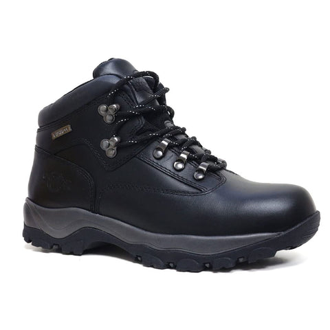 Northwest Territory Inuvik Men's Hiking/Walking Leather Waterproof High Rise Boots (Black Grey Blk, numeric_7)