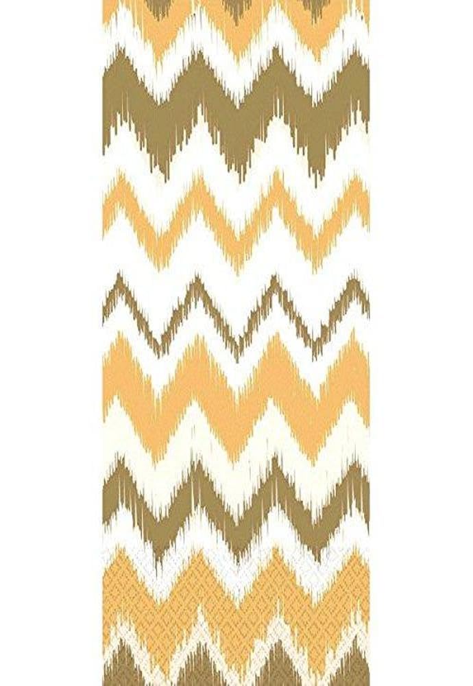 Chevron Ikat Guest Towels Party Disposable Tableware and Supply, Cream, Paper, 2 Ply, 8" x 4", Pack of 16.