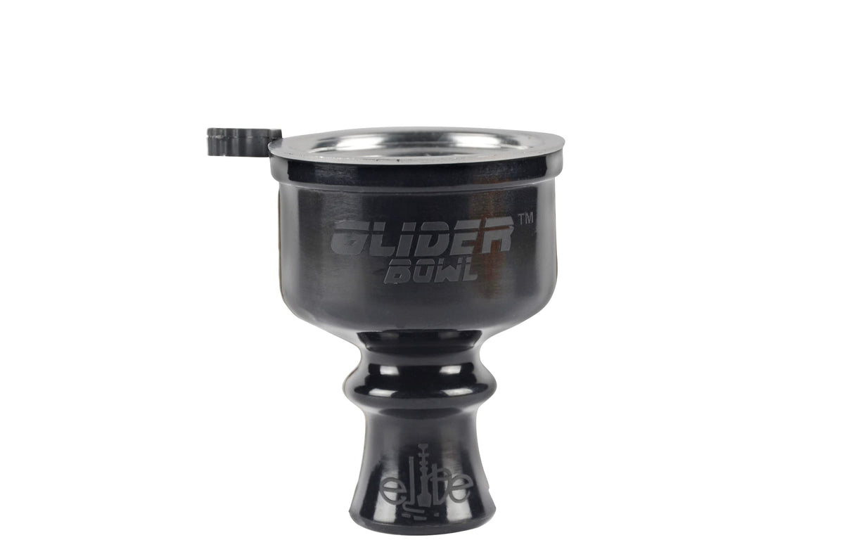 Glider Hookah Bowl Set Silicone Shisha Bowl with Two Flavour Drawer for Shisha Hookah Easy Replace Charcoal Fast Cleaning - Black