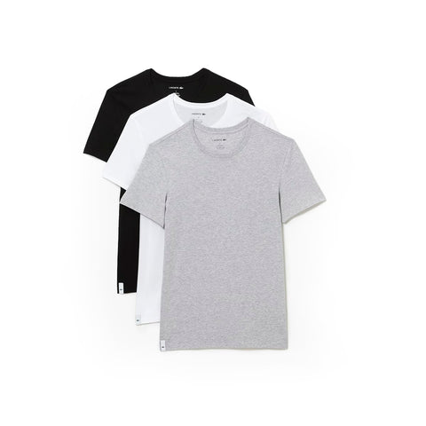 Lacoste MenÃ¢â‚¬â„¢s 100% Cotton Slim Fit Crew-Neck T-Shirt, 3-Pack
