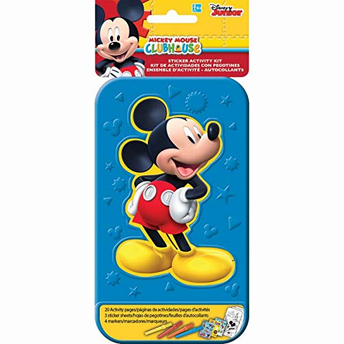 DisneyÃƒÆ’Ã¢â‚¬Å¡Ãƒâ€šÃ‚Â© Mickey Mouse Sticker Activity Kit | Party Favor | 1 plastic case with 20 activity pages and 4 markers