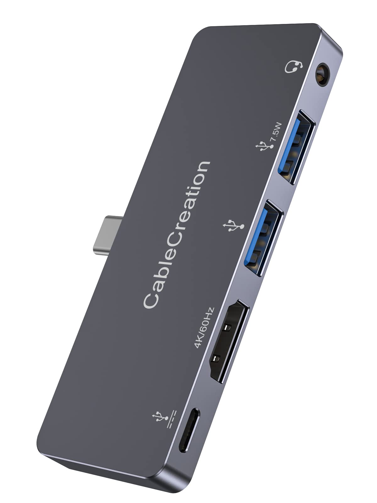 CableCreation iPad Pro Adapter, 5 in 1 USB C iPad Pro Adapter HDMI 4K@60Hz, 2 USB 3.0, 3.5mm Audio and 100W PD, Aluminum USB C Dock Adapter for New iPad Pro, iPad Pro MacBook Pro and More