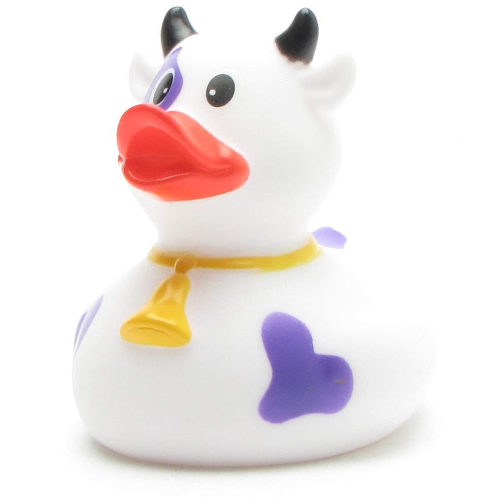 Duckshop I Rubber Duck I Purple Cow I Squeaky Duck Length 8 cm