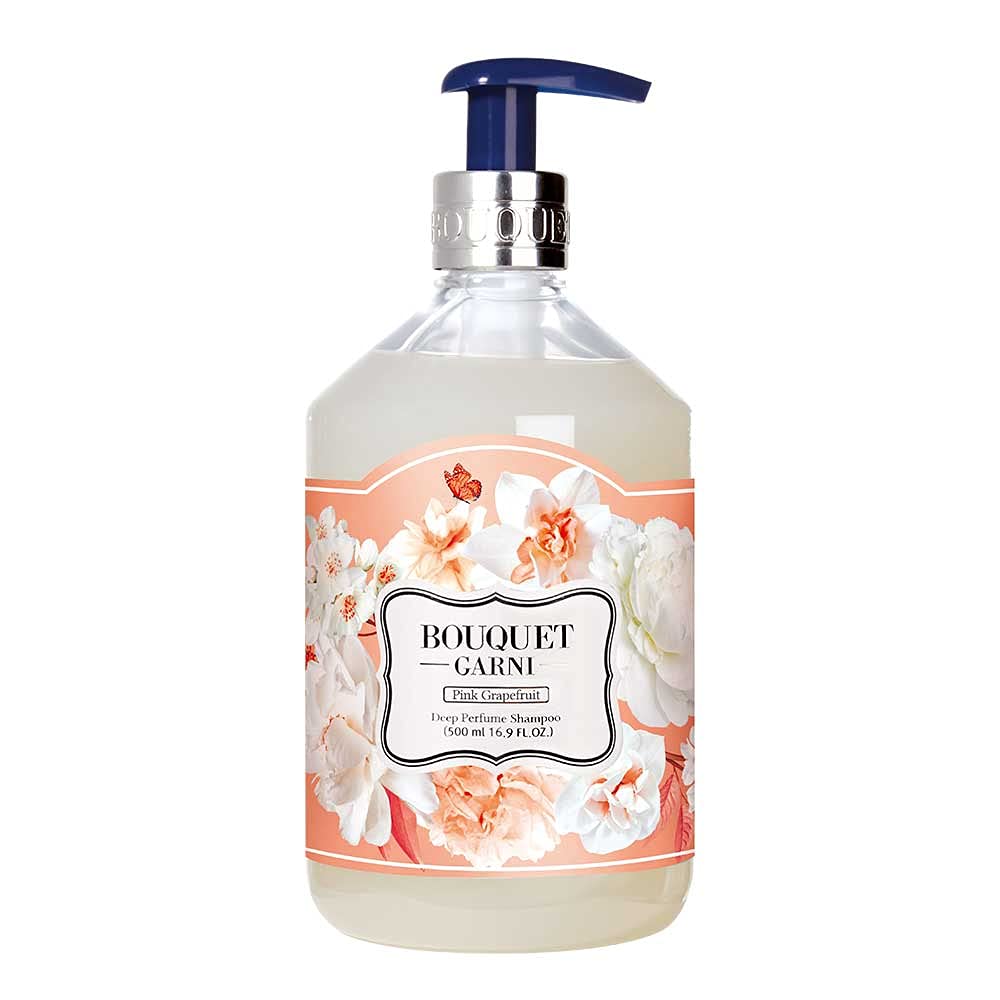 Bouquet Garni Shampoo Pink Grapefruit - Long Lasting Fragrance Dry Hair Moisturizing - Scalp Moisturizer and Cleansing with Natural Surfactant - Nutritious Amino, Protein, Natural Oil - 16.9 Fl Oz