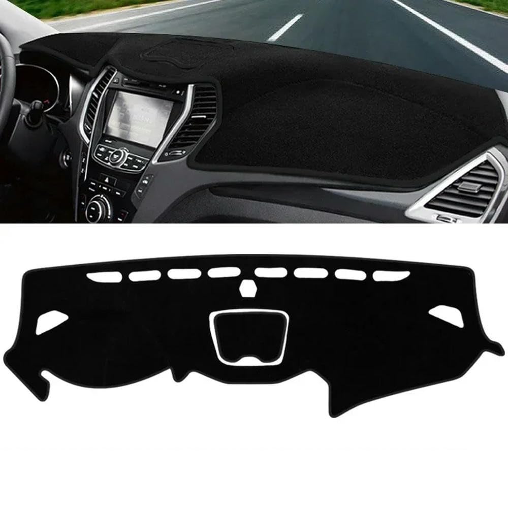 NfffiPp - Polyester Flannel Suede Car Dashboard Cover Dash Mat For Hyundai Santa Fe 3 DM 2013 2014 2015 2016 2017 Dashmat Carpet Cape Rug Protector