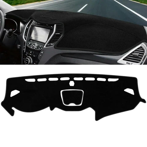 NfffiPp - Polyester Flannel Suede Car Dashboard Cover Dash Mat For Hyundai Santa Fe 3 DM 2013 2014 2015 2016 2017 Dashmat Carpet Cape Rug Protector