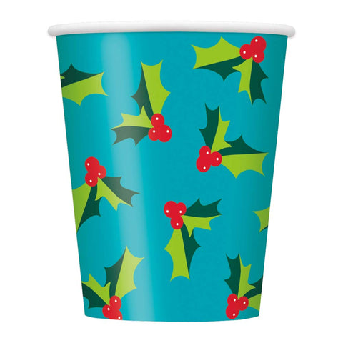 Holly Santa Paper Party Cups, 8 Ct.
