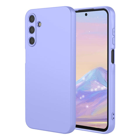 YUEQIAN Case for Samsung Galaxy S24 FE 5G, Ultra Slim Soft Silky Liquid Silicone Shockproof Cover, Anti-Scratch Microfiber Lining Skin-friendly TPU Gel Rubber Case. Purple