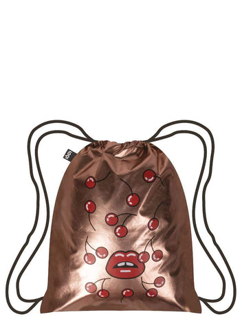 LOQI Metallic Backpack, 10 Litres, Matt Rose Gold Pop
