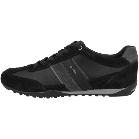 Geox Men's U Wells C Low-Top Sneakers, Black/DK Jeans, 9 UK