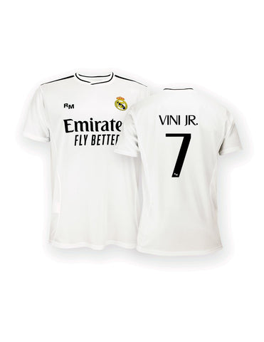 Real Madrid Home Shirt, Kit Season 24/25, Vini Jr., 4 Years, Replica Jersey with Official License