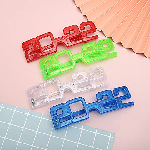 PRETYZOOM 4pcs 2022 Party Glasses LED Light Up Eyeglasses Glow In The Dark Party Supplies for Kids Adults for 2022 Graduation Party Favors Grad Party Supplies(Random Color)