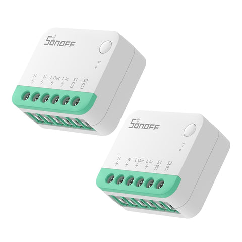 SONOFF Matter Smart Switch Wi-Fi Smart Switch, Neutral and Live Wires Required, Remote Control Smart Scheduled Switch Works With Alexa And Google Home, 10A 2400W, 2PCS