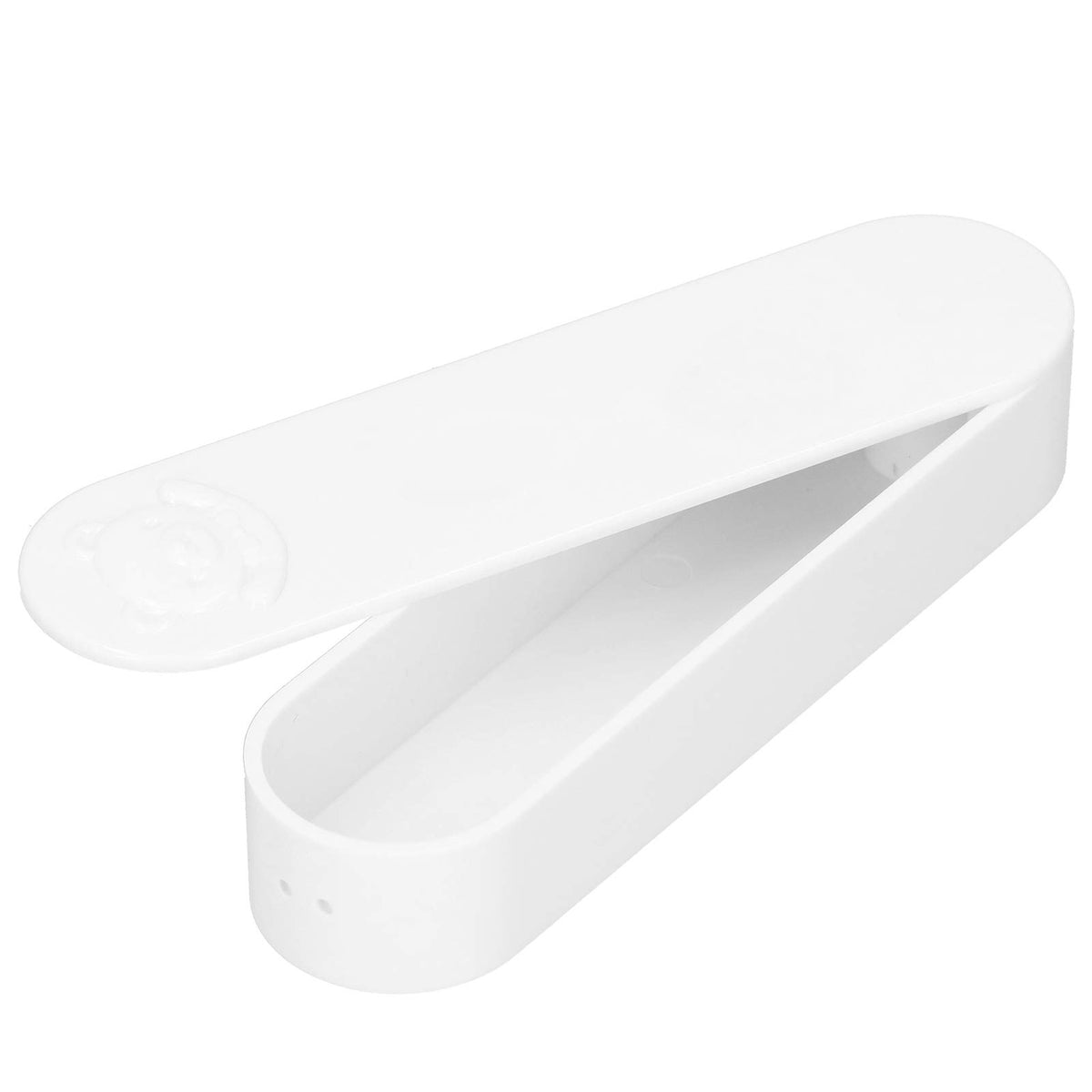 Cotton Swab Storage Case, Portable Cotton Swab Box Cotton Swabs Balls Buds Holder Cartoon Bear Pattern for Toothpicks, Cotton Swabs, 5.3 x 1.4 x 0.9in (white)