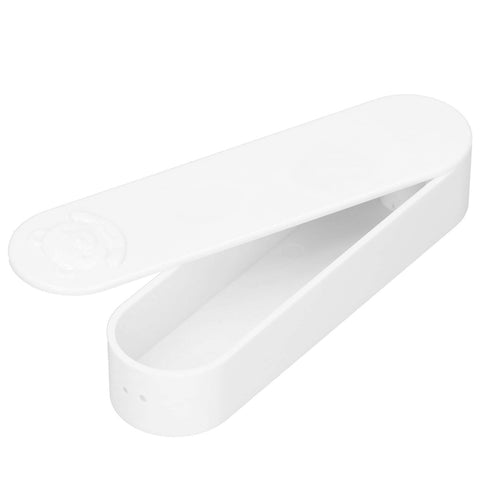 Cotton Swab Storage Case, Portable Cotton Swab Box Cotton Swabs Balls Buds Holder Cartoon Bear Pattern for Toothpicks, Cotton Swabs, 5.3 x 1.4 x 0.9in (white)