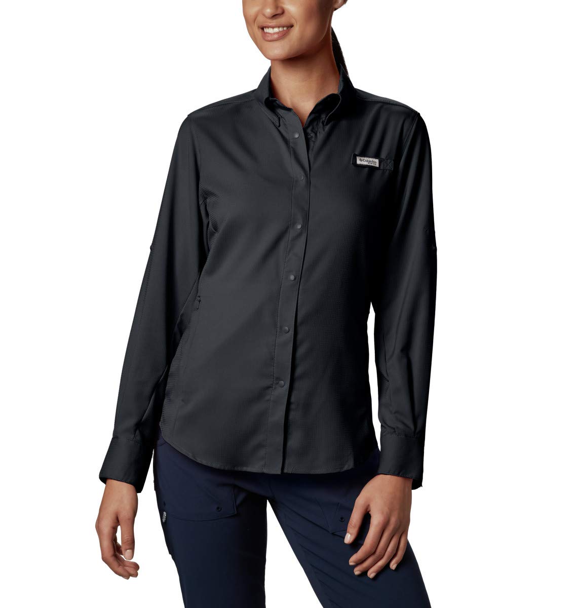 Columbia Womenâ€™s PFG Tamiamiâ„¢ II Long Sleeve Shirt, Black, Small