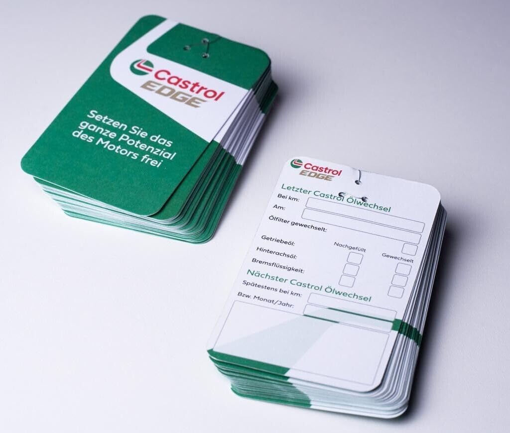 Castrol 50 x oil change tags, oil changes, notes