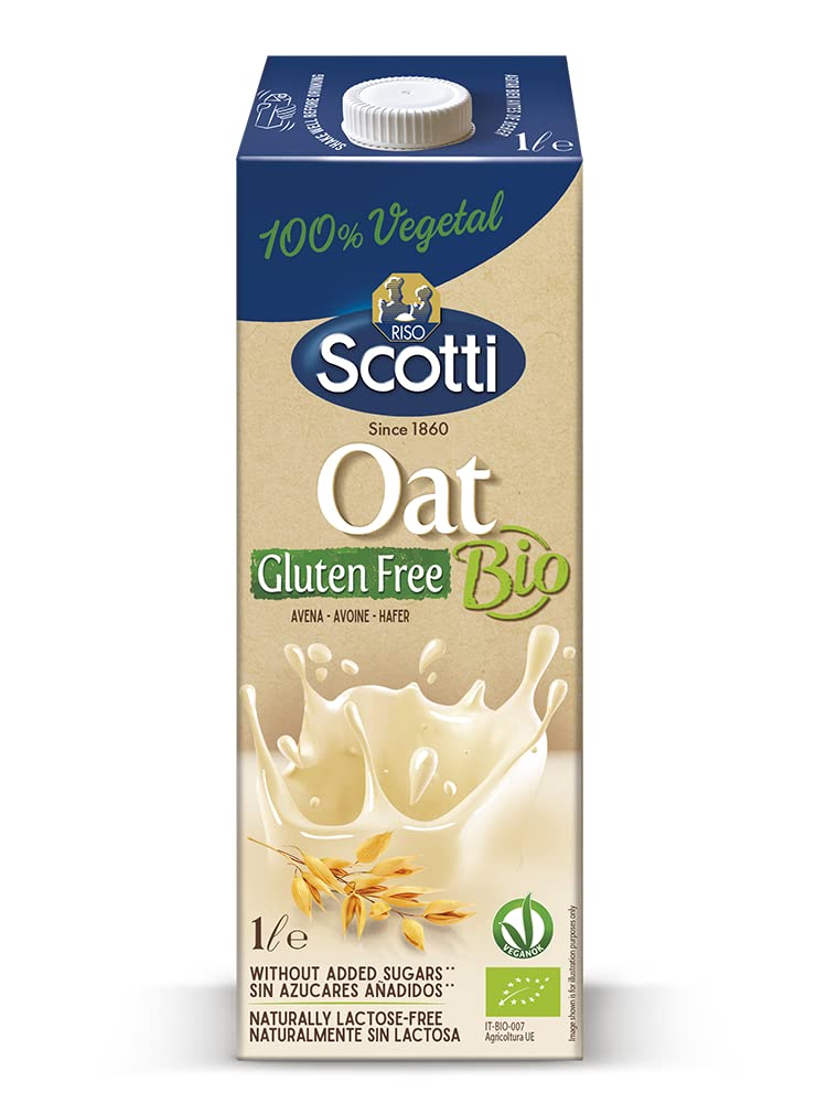 Riso Scotti - Gluten Free Oats Drink - 100% Vegetable, Organic, Naturally Lactose Free, No Added Sugar - 1 Litre