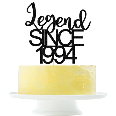 legend since 1994 cake topper 30th birthday happy birthday cake topper men and women cheer 30 years old handmade black glitter cake decoration