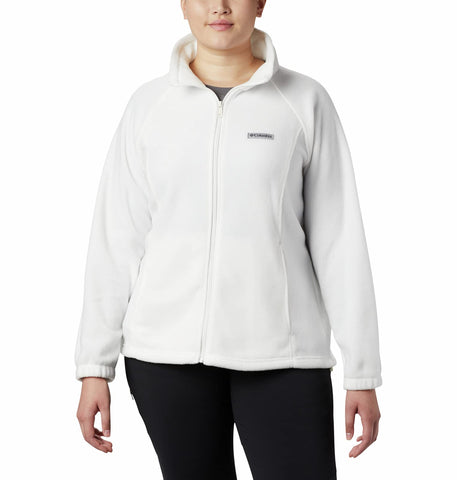 Columbia Women's Benton Springs Full Zip Fleece Jacket, Sea Salt, 2X
