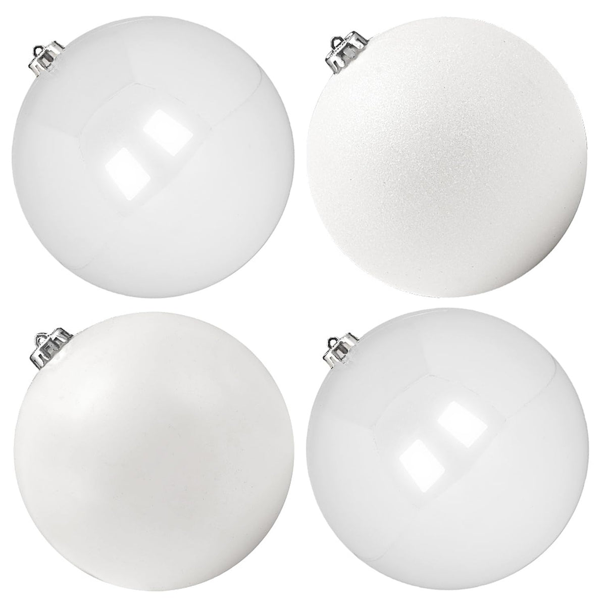 Benjia Extra Large Christmas Baubles, Giant Big Huge Xmas Shatterproof Plastic Ball Ornaments Set for Outdoor Outside Lawn Yard Tree Hanging Decorations Decor (15cm/150mm, 4 Packs, White)