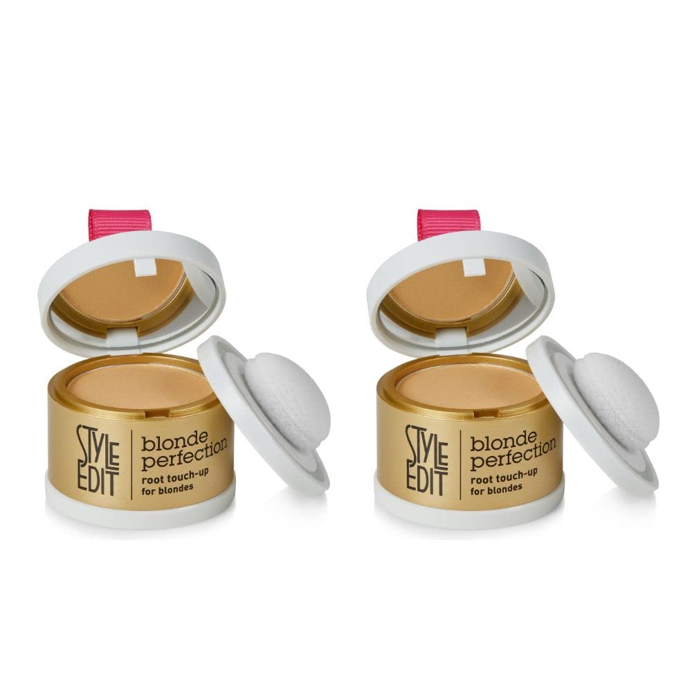 Root Touch Up Powder for Medium Blonde Hair by Style Edit | Temporary Color for Dark Roots, Highlights, Grays, Thinning Hair and Hairline - 2 Pack