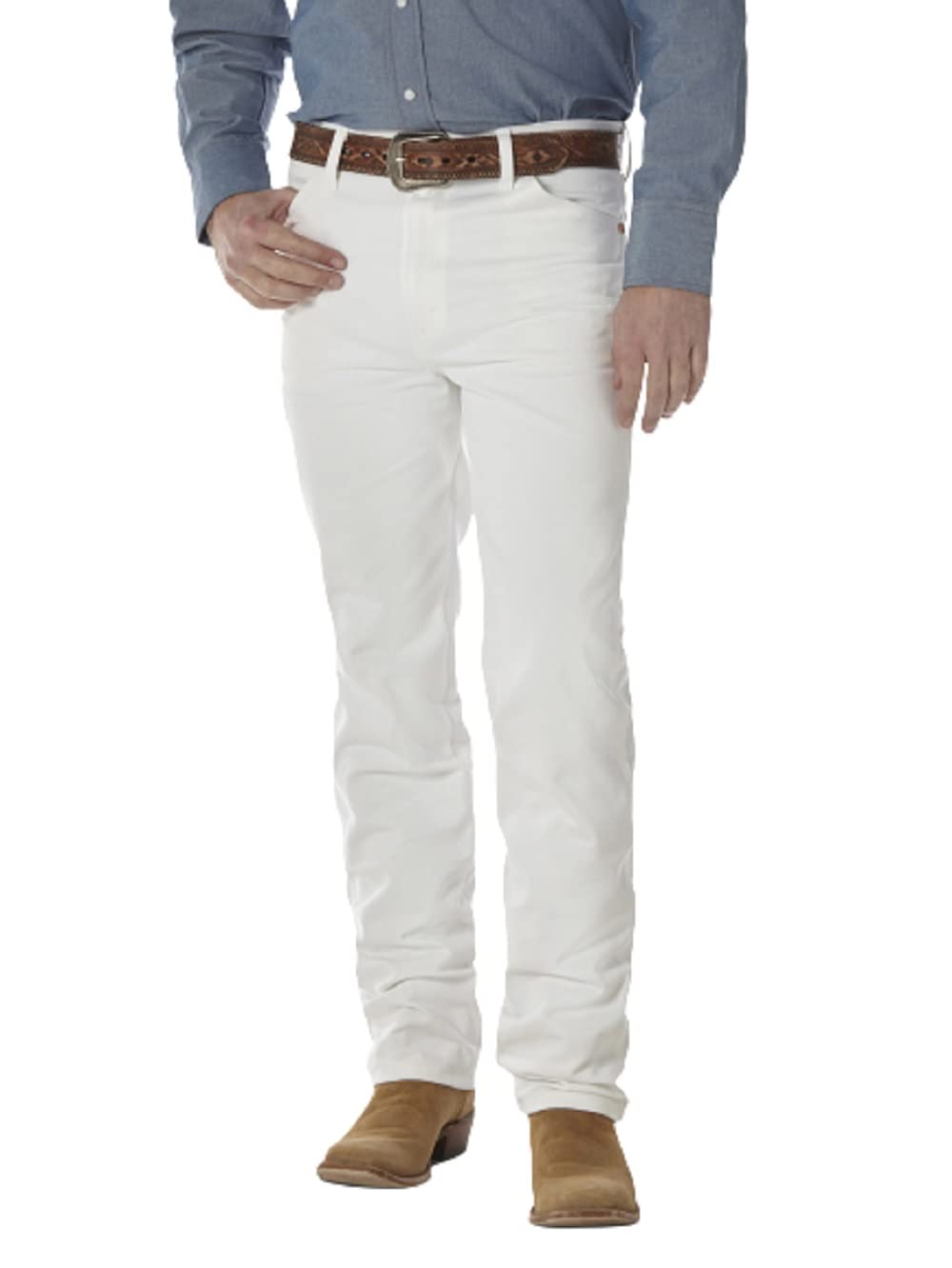 Wrangler Men's Cowboy Cut Slim Fit Jean, White, 27W x 34L