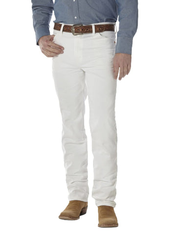 Wrangler Men's Cowboy Cut Slim Fit Jean, White, 27W x 34L