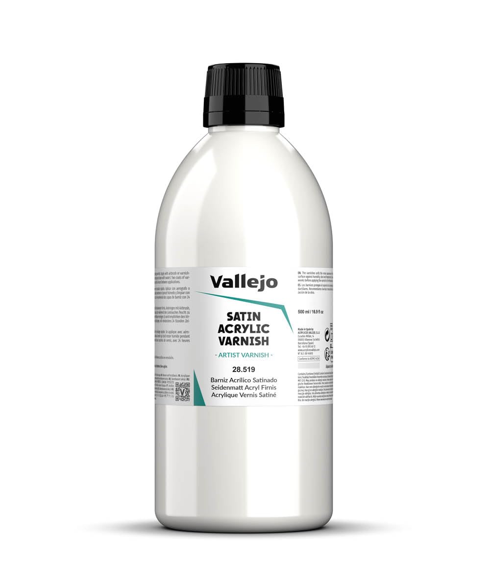 Vallejo Model Color 500 ml Satin Liquid Varnish, 28519