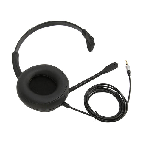 Call Center Headphone, Single Ear Flexible Lightweight Noise Reduction Plug and Play HD Microphone Cell Phone Headset for Home