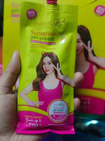 Brilliant Skin Sunscreen Gel-Cream SPF 30 Sachet Size 50 gram (Pack of 2), 3 Piece Set