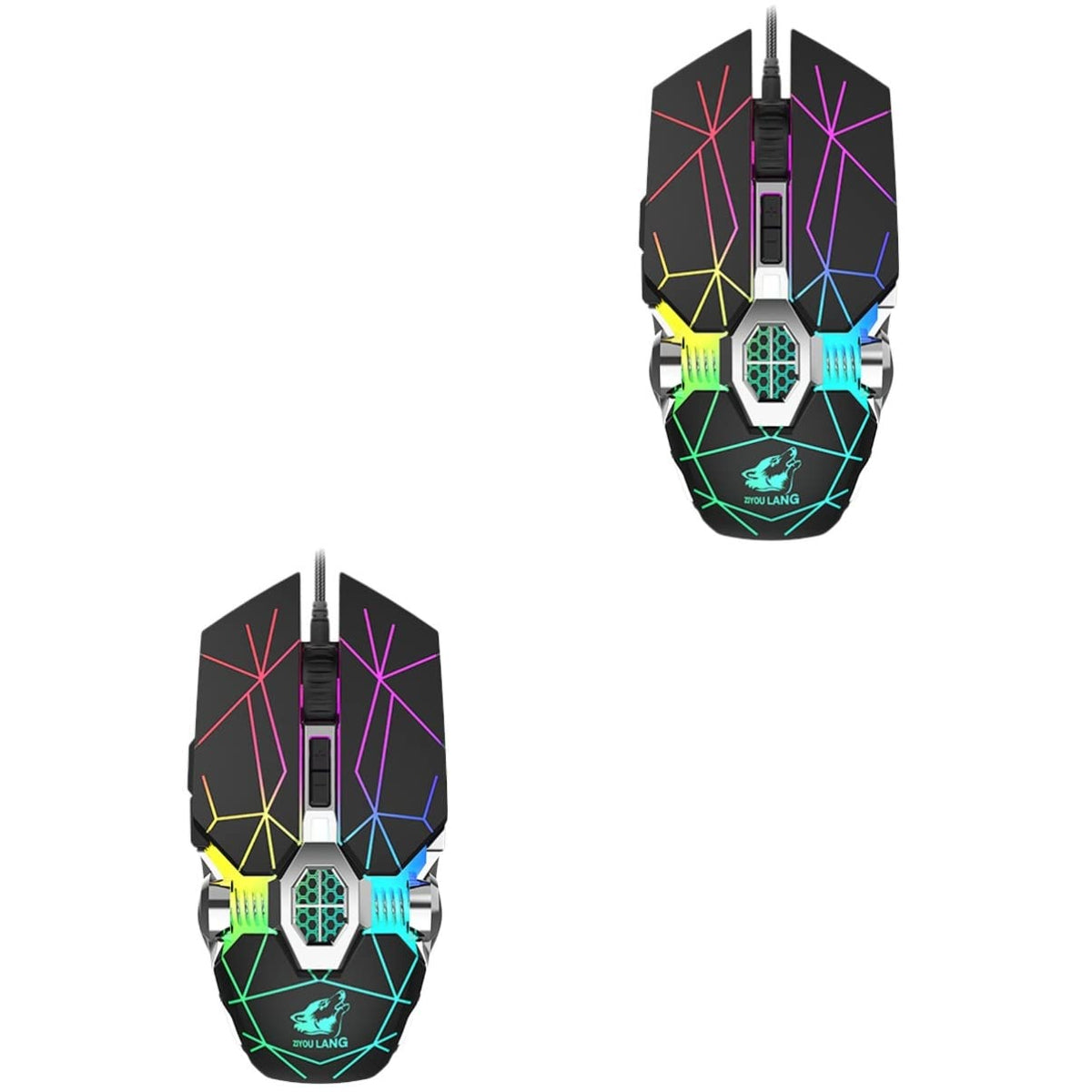 SOLUSTRE 2pcs Gaming Mouse Linux Laptop dj Laptop laptops Laptop Computer Wireless Gaming Wired Rainbow Silent Gaming RGB Light up Gaming Breathing Light Mechanical UV Paint