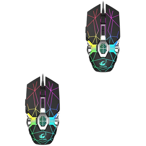 SOLUSTRE 2pcs Gaming Mouse Linux Laptop dj Laptop laptops Laptop Computer Wireless Gaming Wired Rainbow Silent Gaming RGB Light up Gaming Breathing Light Mechanical UV Paint