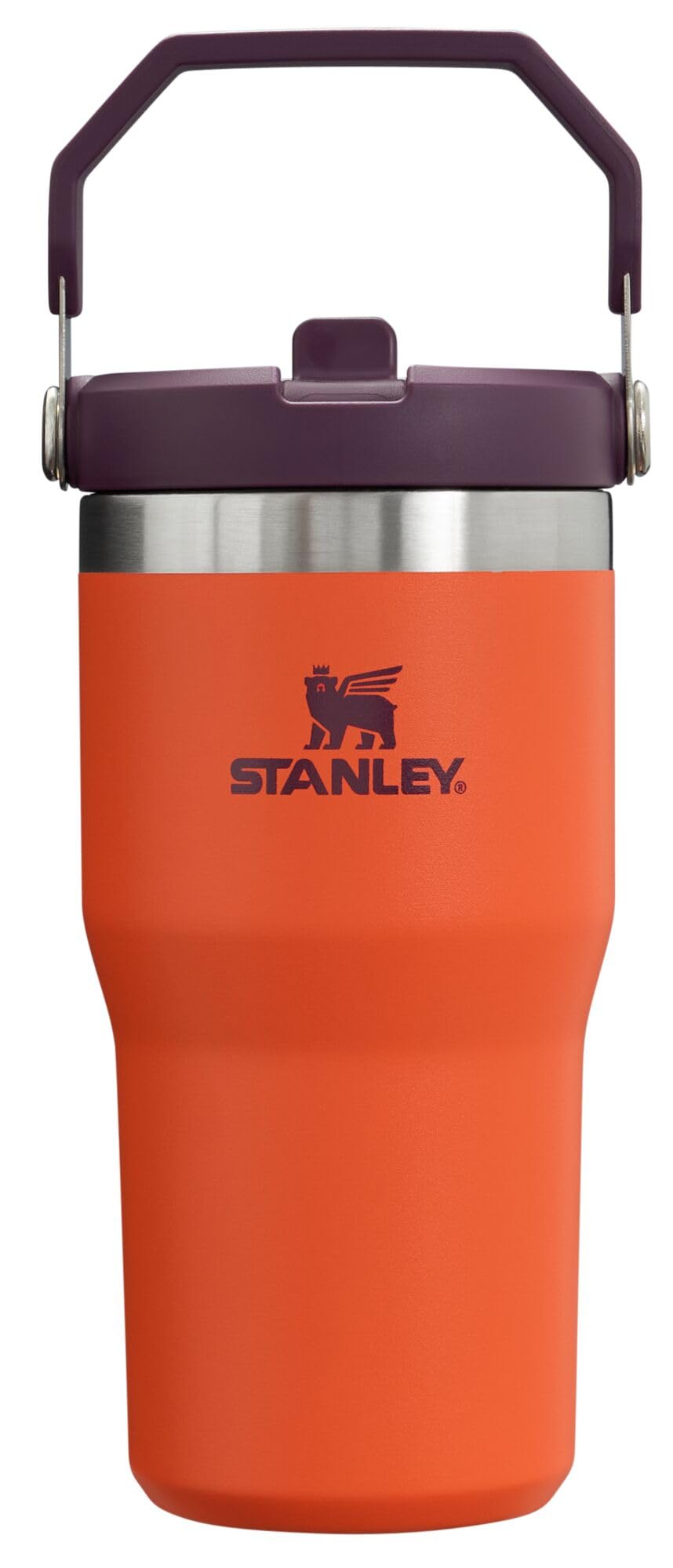 STANLEY IceFlow Flip Straw Tumbler with Handle 20 oz | Twist On Lid and Flip Up Straw | Leak Resistant Water Bottle | Insulated Stainless Steel |BPA-Free | Tigerlily Plum