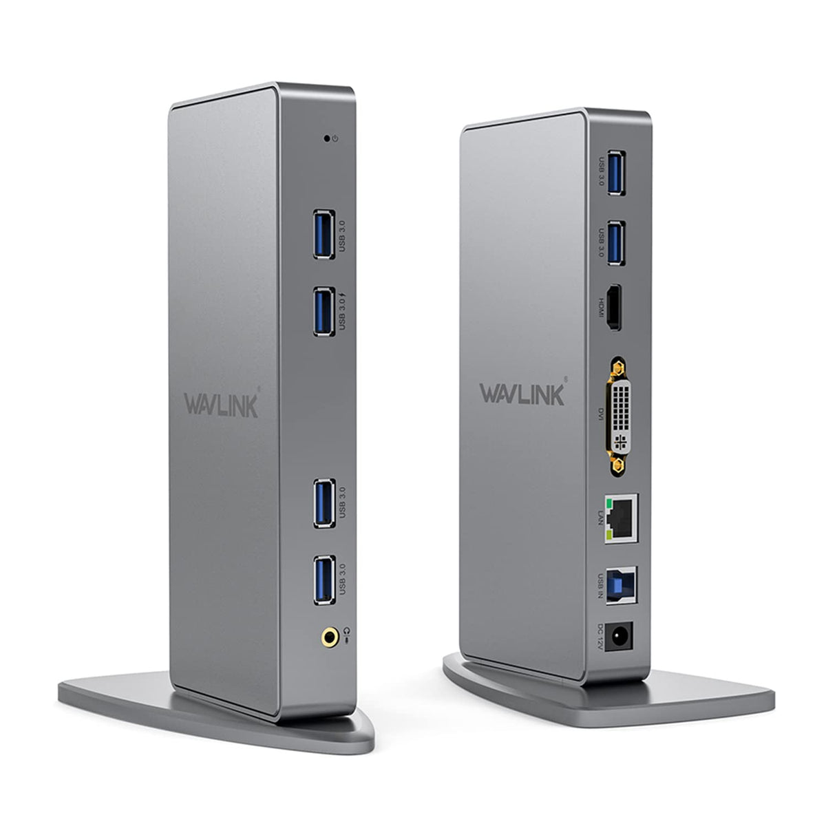 WAVLINK USB 3.0 Universal Laptop Docking Station for Windows and Mac (Dual Monitor: HDMI and DVI/HDMI/VGA, Gigabit Ethernet, Audio, 6 USB Ports)