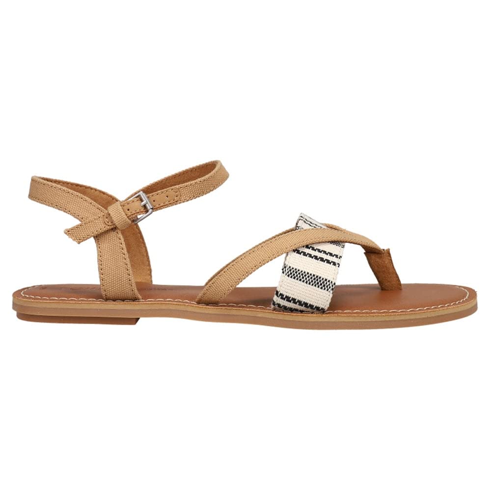 TOMS Women's Flat Sandal, Brown, 7
