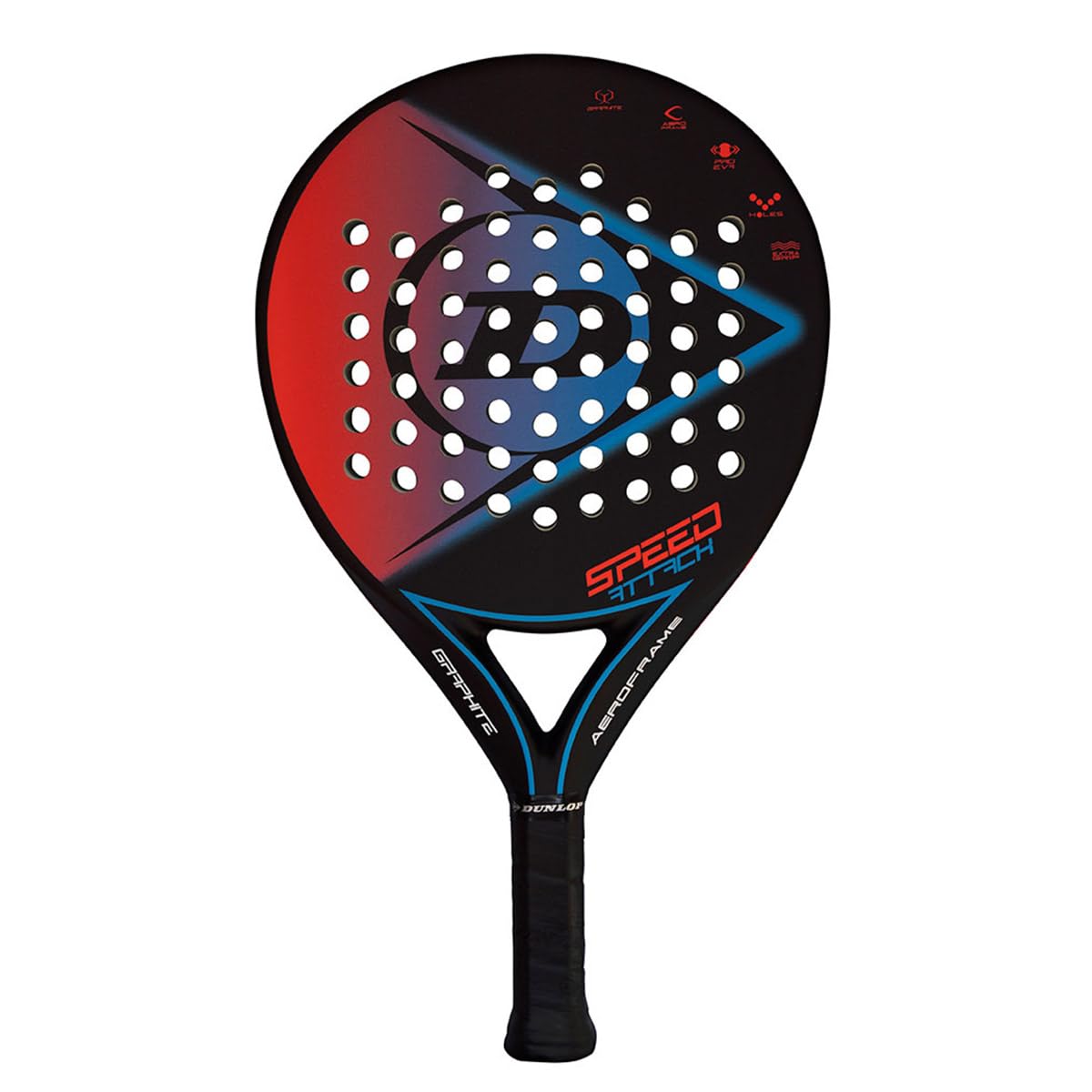 Dunlop Sports 2022 Speed Attack Padel Racket, Black/Red/Blue