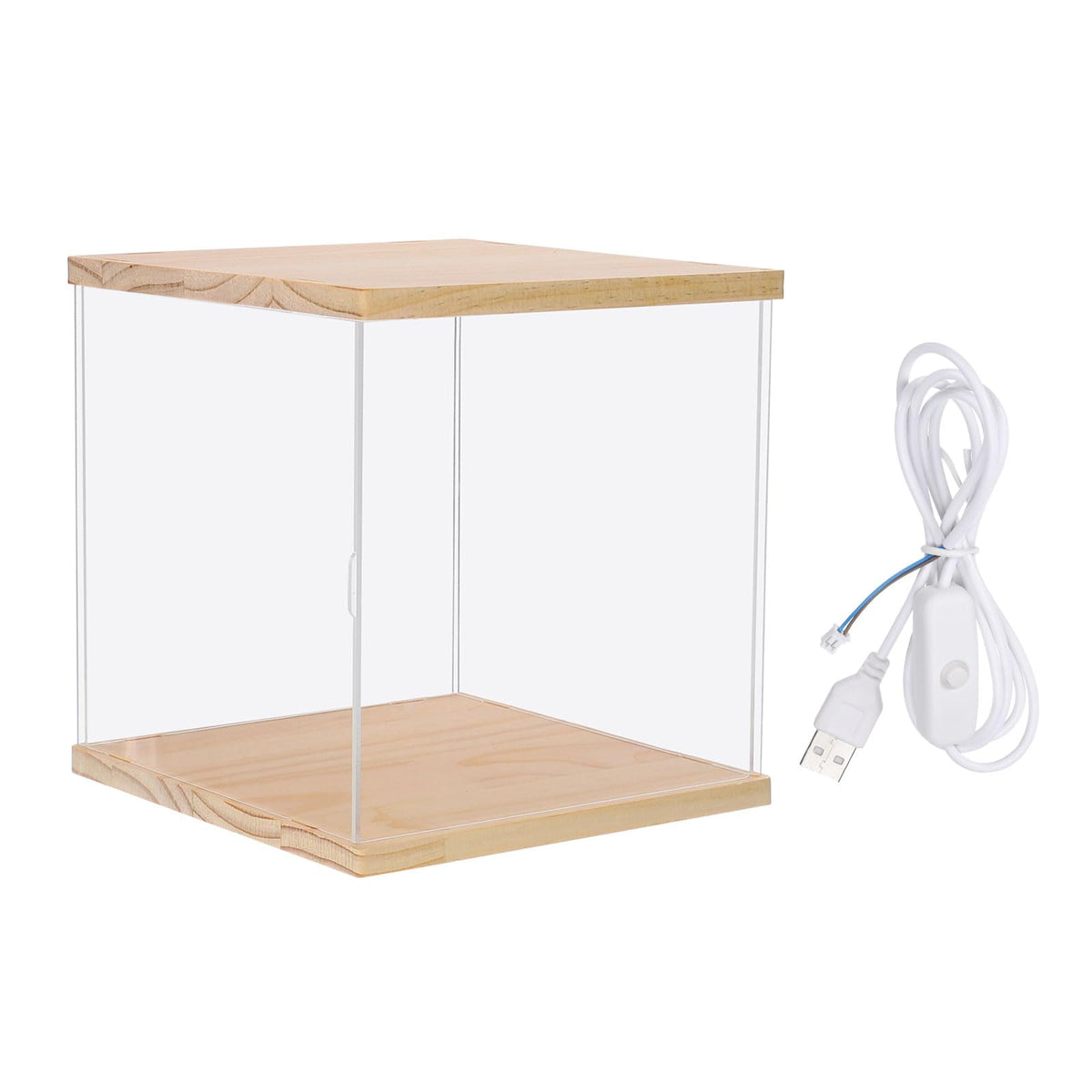 MECCANIXITY Acrylic Display Case with LED Light, 4"x4"x8" Clear Display Box Figures Display Case for Collectibles