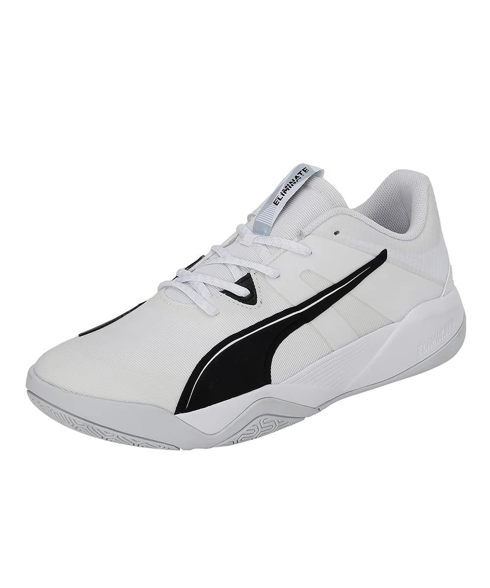 PUMA Unisex Technical Sport Shoe Indoor Court White Black Nitro Blue, 14 US Men