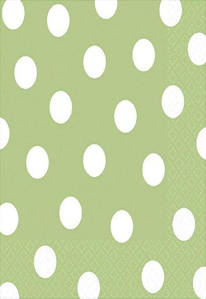 Dots Luncheon Napkin Color Party Tableware, 16 Pieces, Made from Paper, Leaf Green, by Amscan