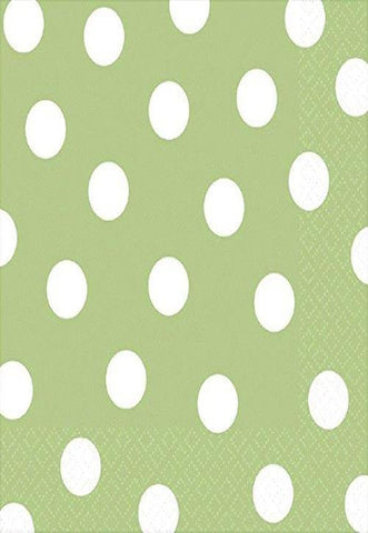 Dots Luncheon Napkin Color Party Tableware, 16 Pieces, Made from Paper, Leaf Green, by Amscan