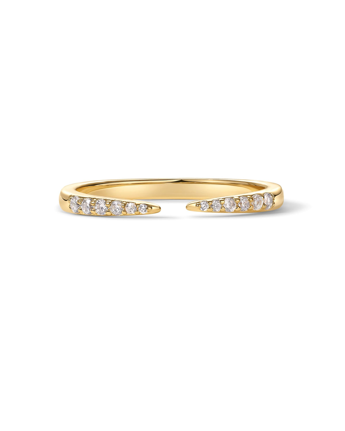 PAVOI 18K Yellow Gold Plated Open Eternity Ring | Cubic Zirconia Stacking Bands for Women | Dainty Stackable Rings for Women | Size 6