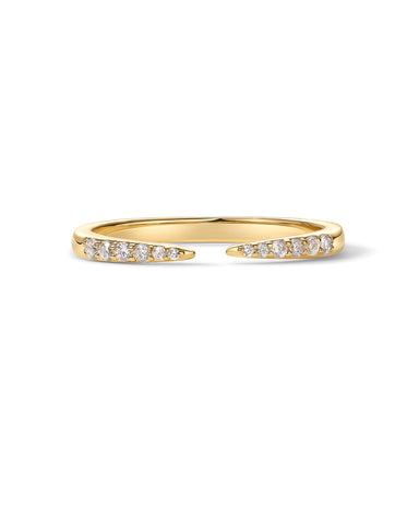 PAVOI 18K Yellow Gold Plated Open Eternity Ring | Cubic Zirconia Stacking Bands for Women | Dainty Stackable Rings for Women | Size 6